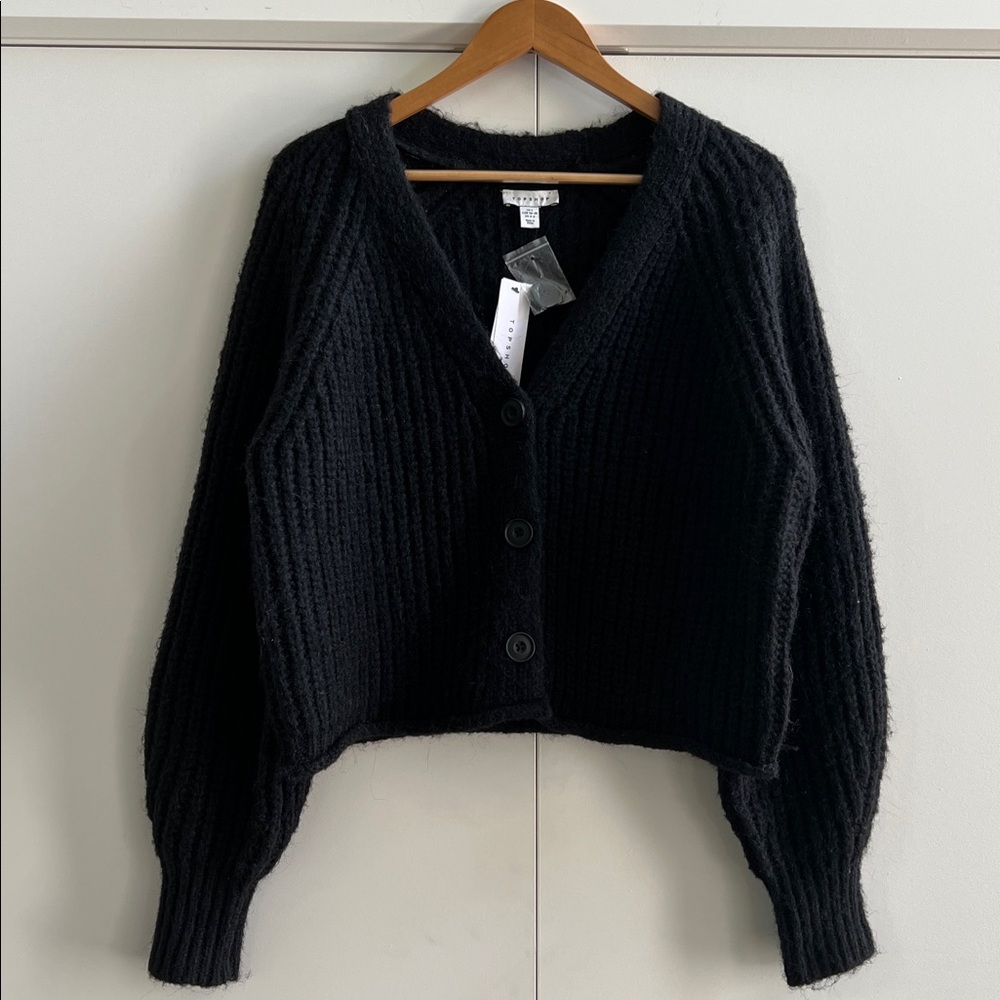 NWT Topshop Black Knit Cardigan Sweater